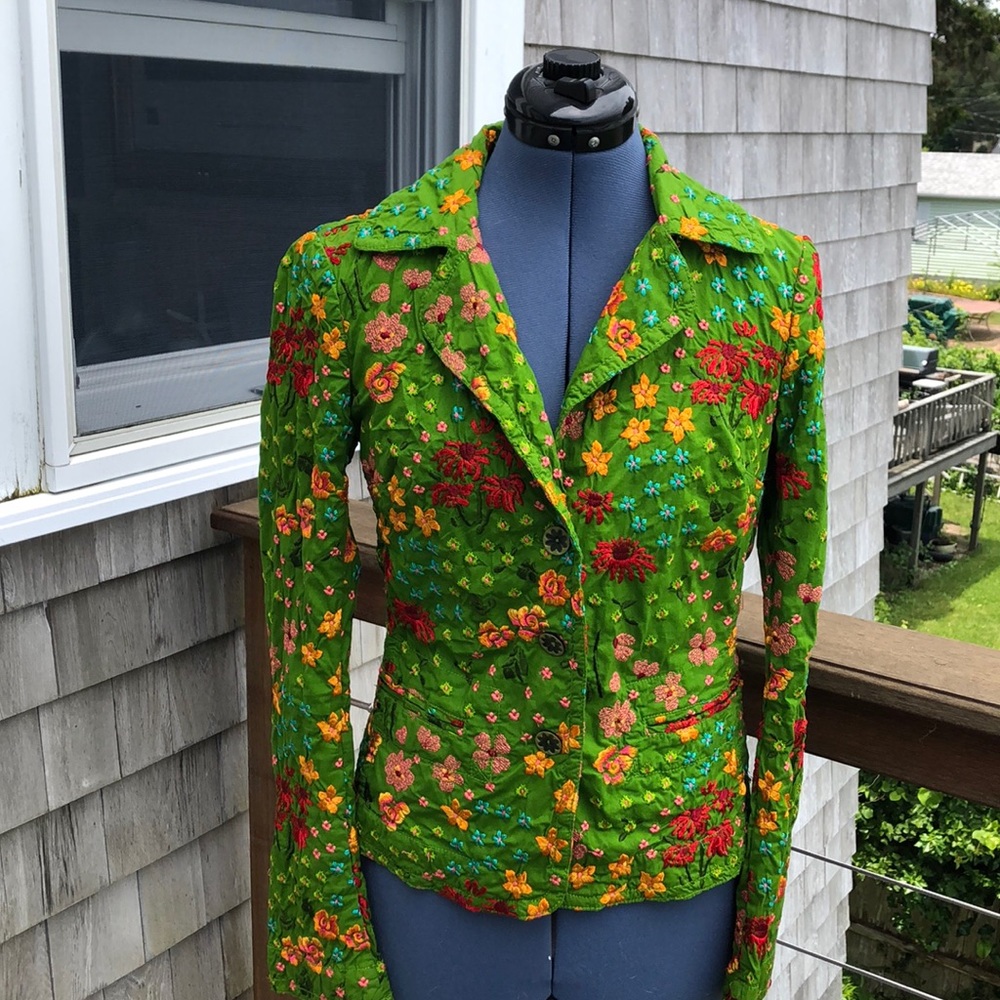 Johnny Was embroidered floral blazer